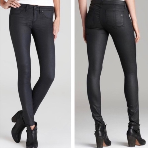 Rag & Bone Jeans The Legging Black Plush Size 30 - Picture 1 of 15